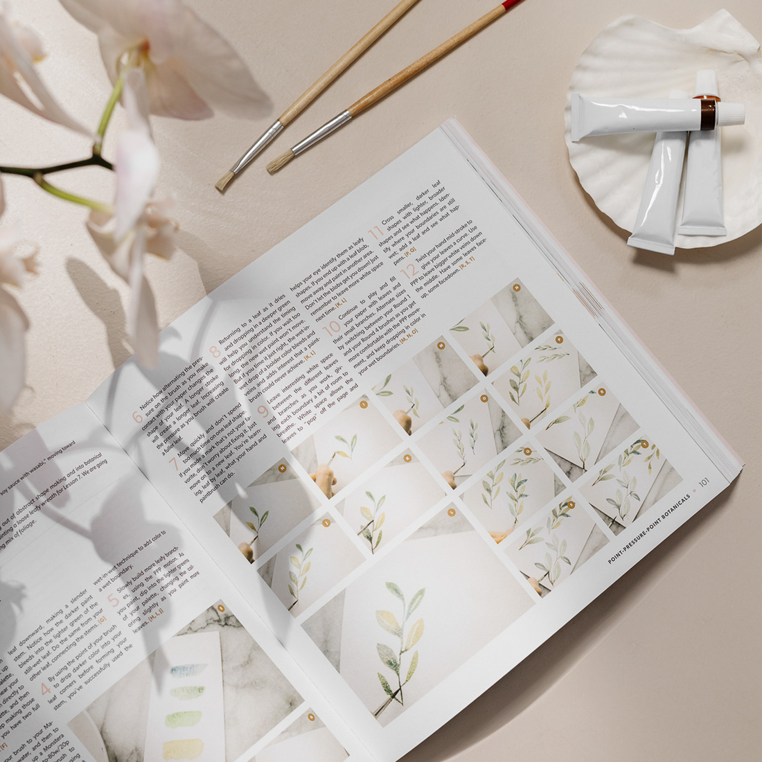 Modern Watercolor Botanicals Available at Paige Tate and Co