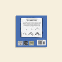 back cover of "How to Draw Bugs for Kids" with a blue cover and the step-by-step process on how to draw a caterpillar. 