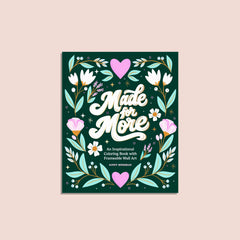 Book titled 'Made for More' with floral design on a green background