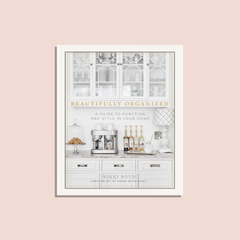 Book cover of 'Beautifully Organized' on a light pink background