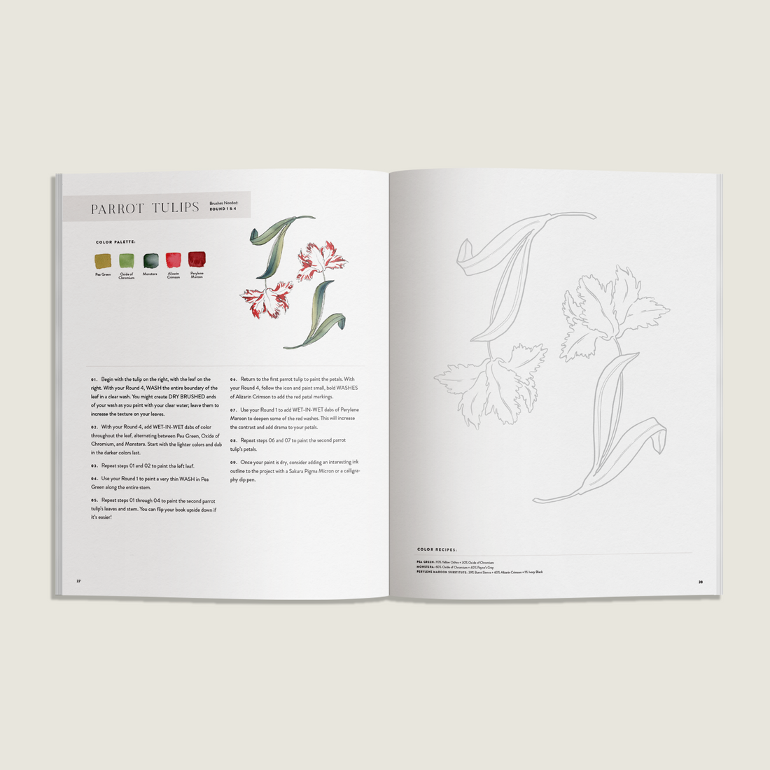 Watercolor Workbook: Café in Bloom by Sarah Simon