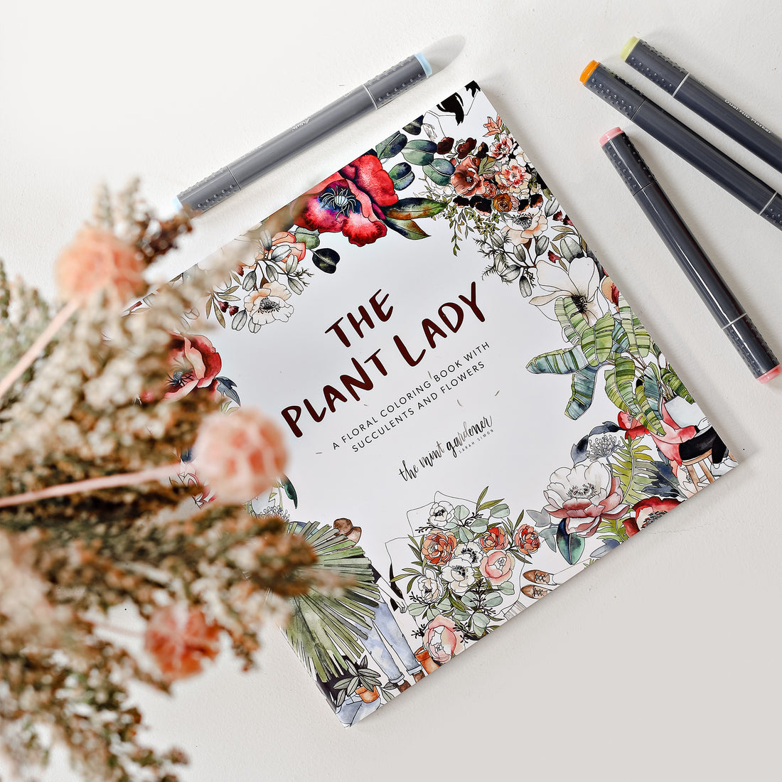 The Plant Lady Floral Coloring Book by Sarah Simon